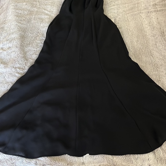 Long Black mermaid dress embroidered 2 fit & flare formal fancy sleeveless 2P - Picture 9 of 12